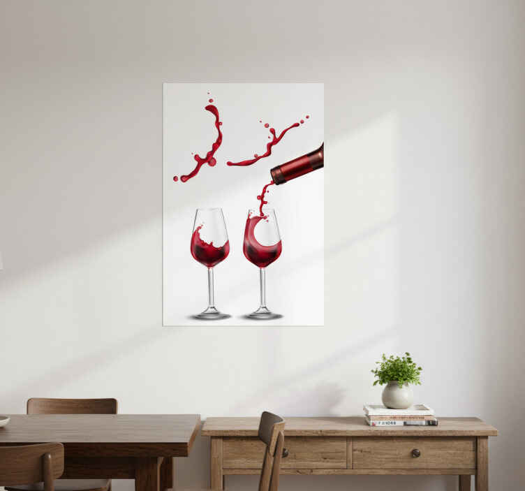 Poster cocina salpicadura de vino dinámico - TenVinilo