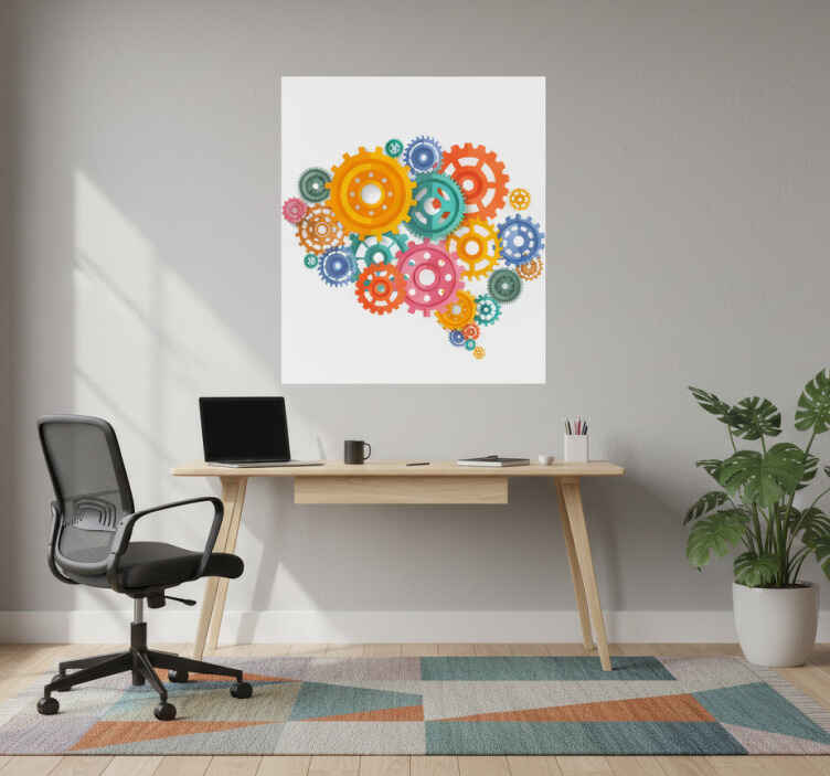 Kontor plakat med farverige hjul - TenStickers
