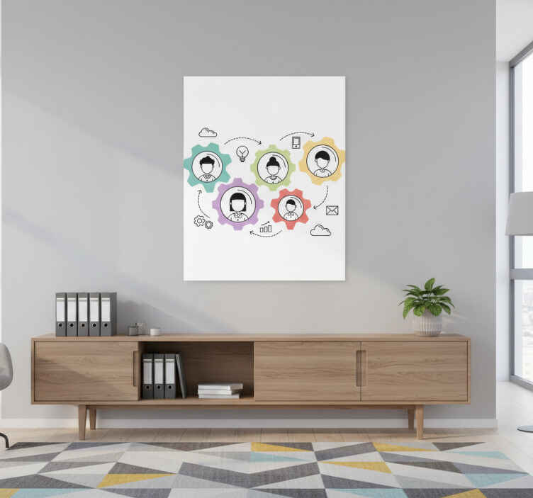 Kontor plakat teamwork motor - TenStickers