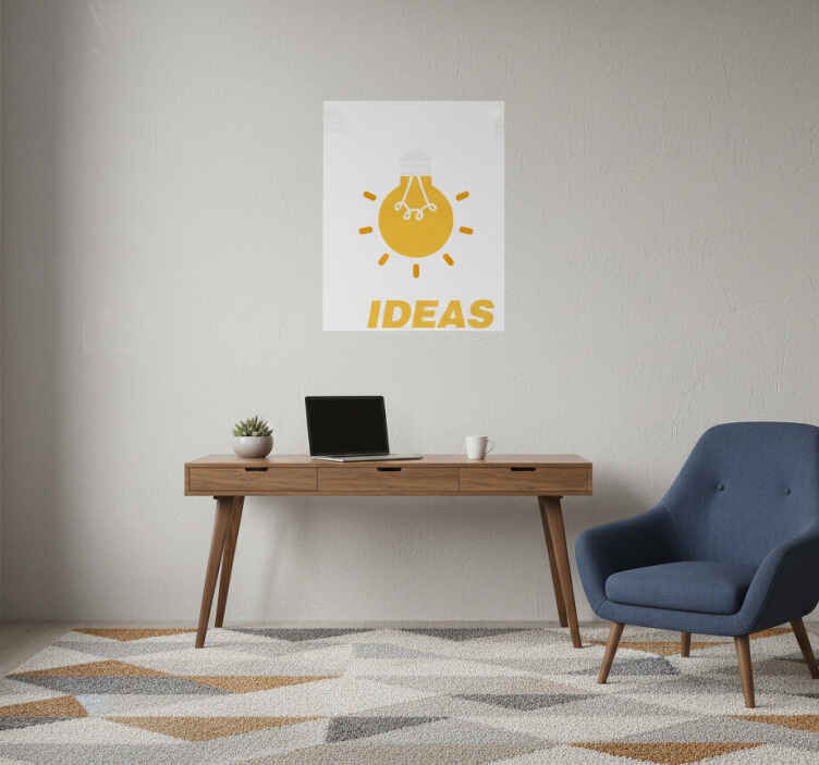 Ideas light bulb office poster - TenStickers