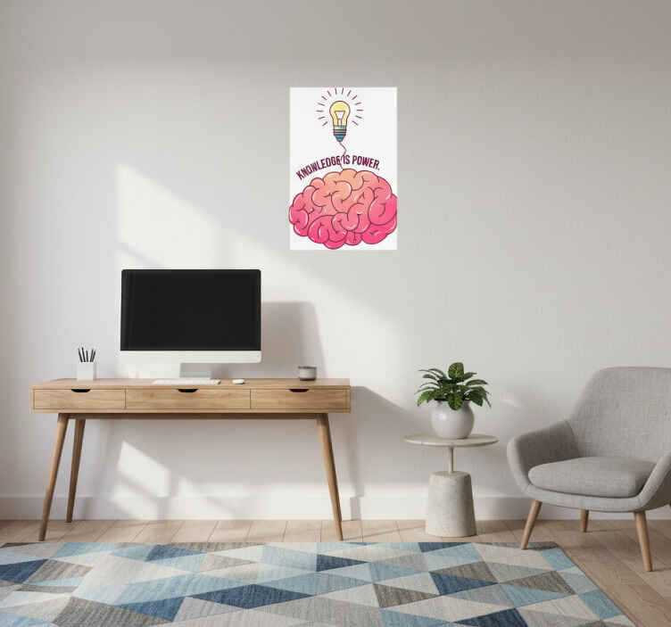 Kontor plakat viden er magt hjerne - TenStickers