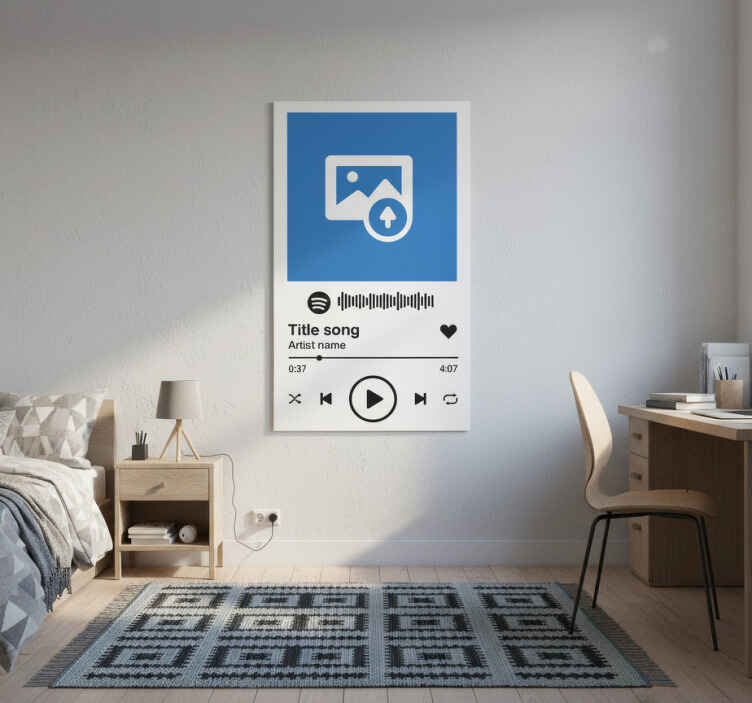Poster pentru salon fundal alb spotify canvas - TenStickers