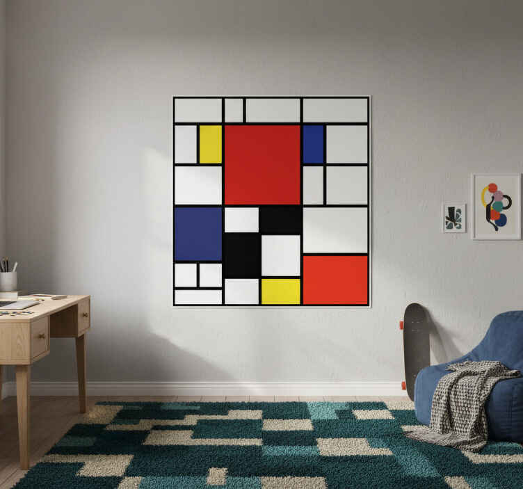 Living room poster in abstract color blocks - TenStickers