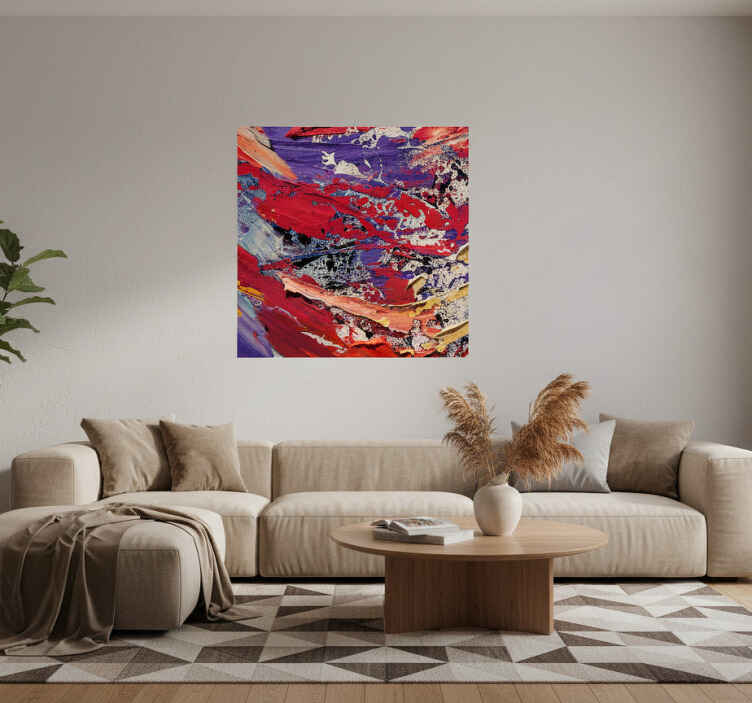Living room poster splash of colors painting - TenStickers