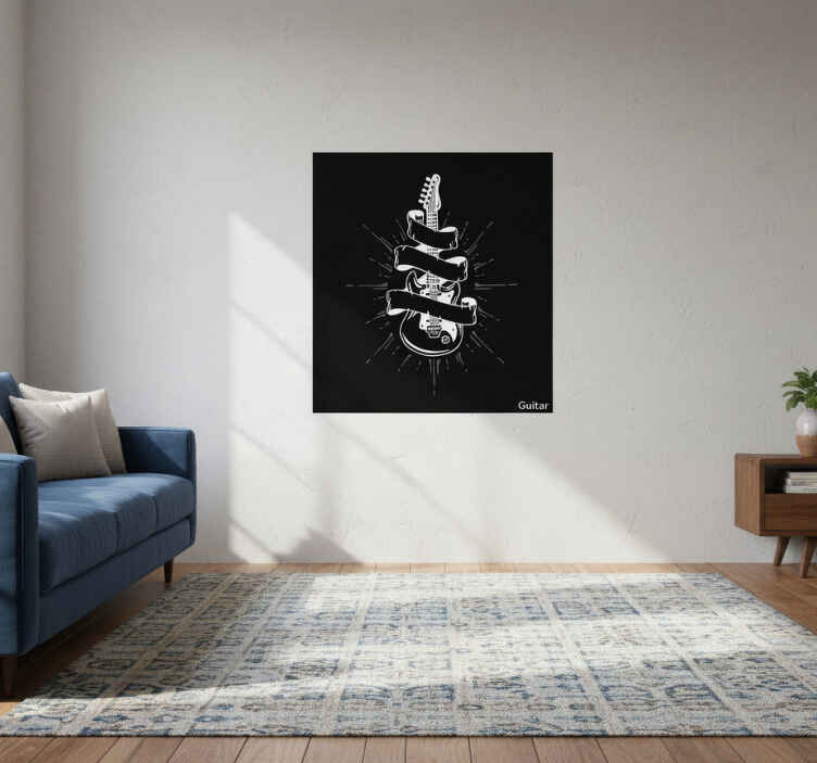 Living room poster guitar art print - TenStickers