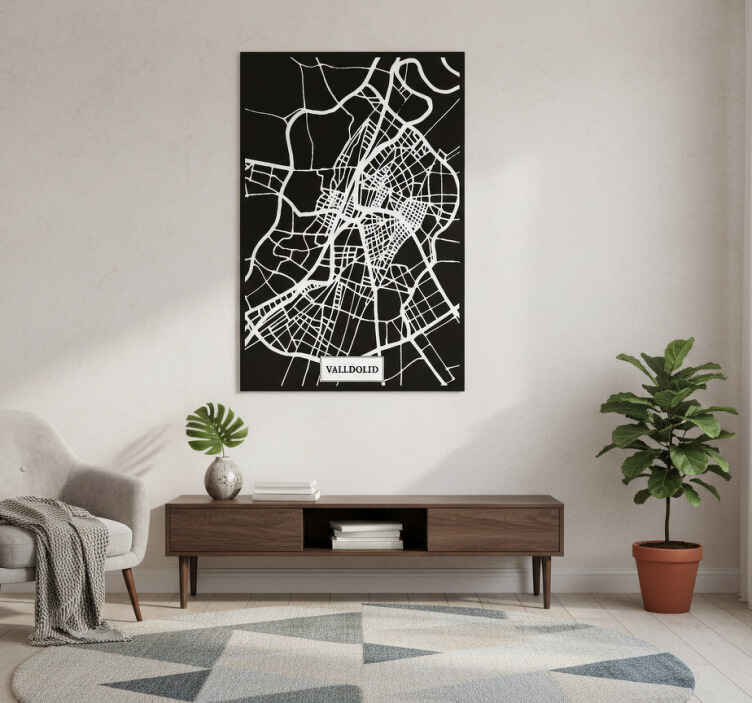 Living room poster topographic map of valladolid - TenStickers
