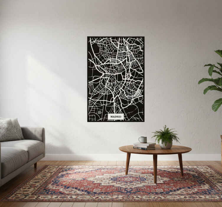 Living room poster topographic map of madrid - TenStickers