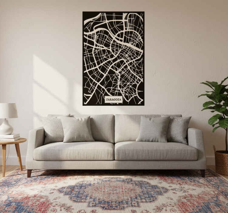 Living room poster zaragoza topographic map - TenStickers
