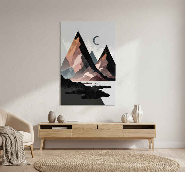 Living room poster nordic geometric mountains - TenStickers