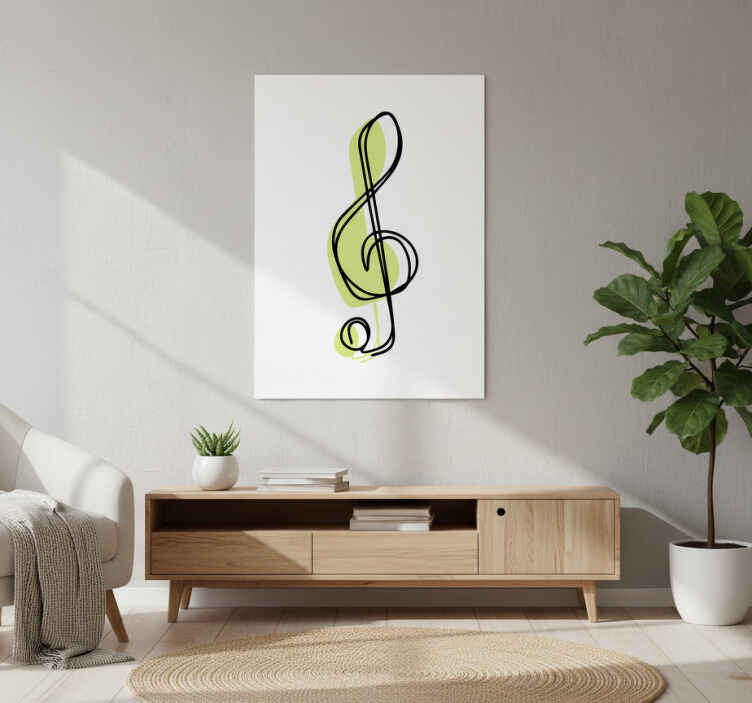 Living room poster minimalist music note cute design - TenStickers