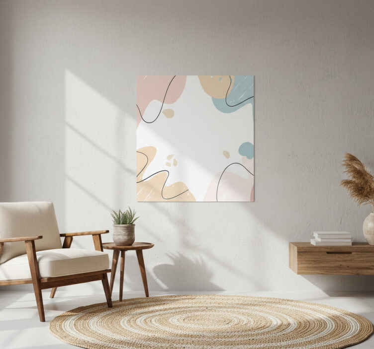 Living room poster in grunge wall art style - TenStickers