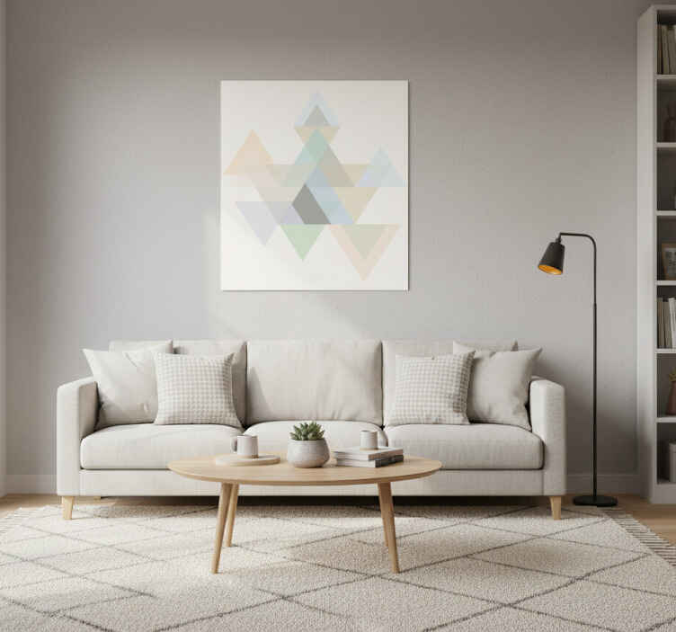 Living room poster colorful triangle wall art - TenStickers