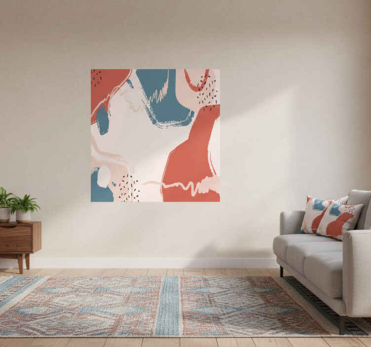 Living room poster abstract wall art shapes - TenStickers