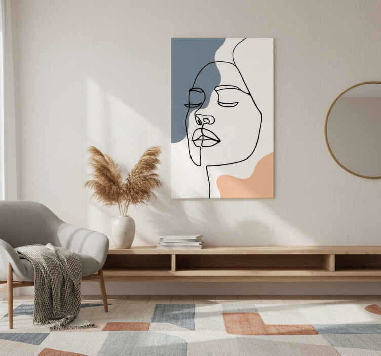 Living room poster modern abstract face art - TenStickers