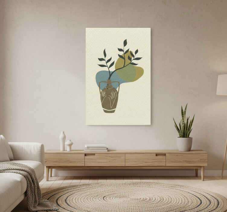 Living room poster japandi minimalist nature - TenStickers