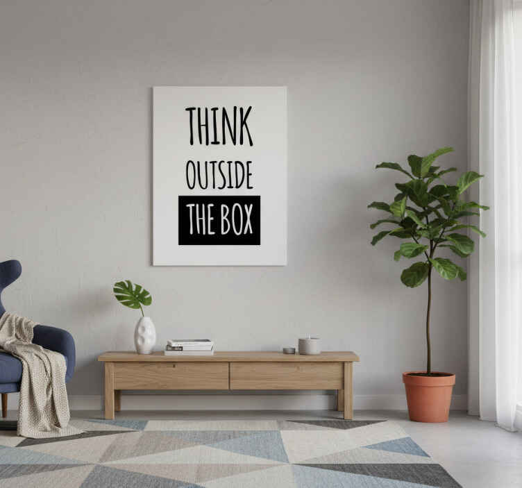 Living room poster think outside the box - TenStickers