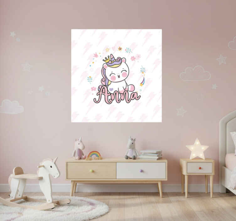 Nursery poster of adorable baby unicorn - TenStickers