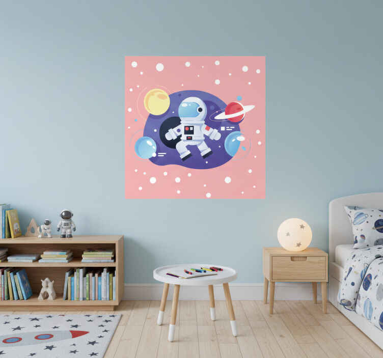 Nursery poster with various spaceman symbols - TenStickers