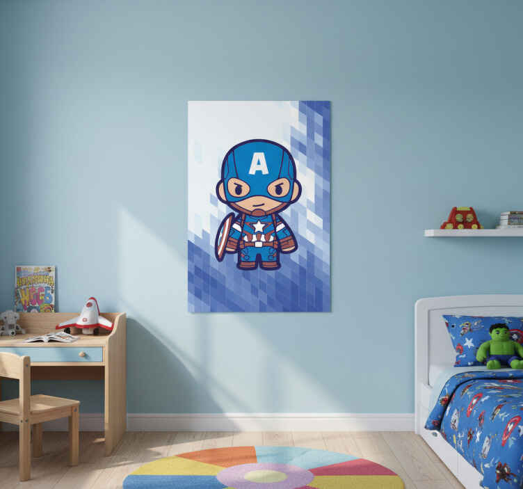 Nursery poster blue superhero - TenStickers