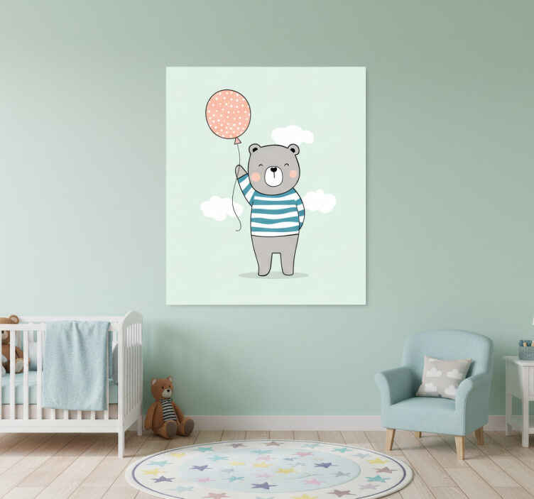 Nursery poster baby bear with balloon - TenStickers