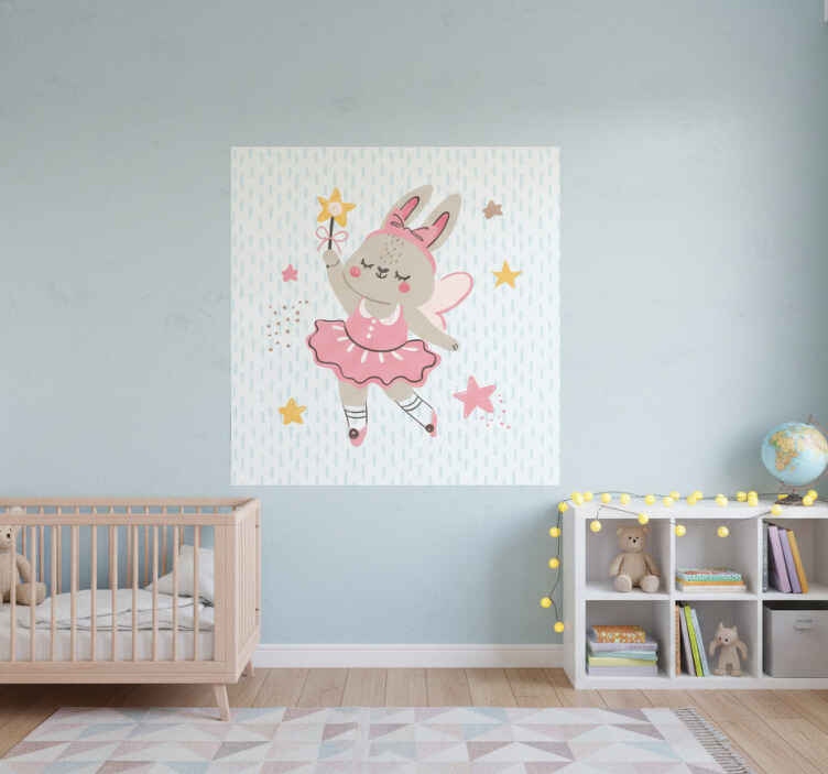 Nursery poster with rabbit fairy illustration and stars - TenStickers