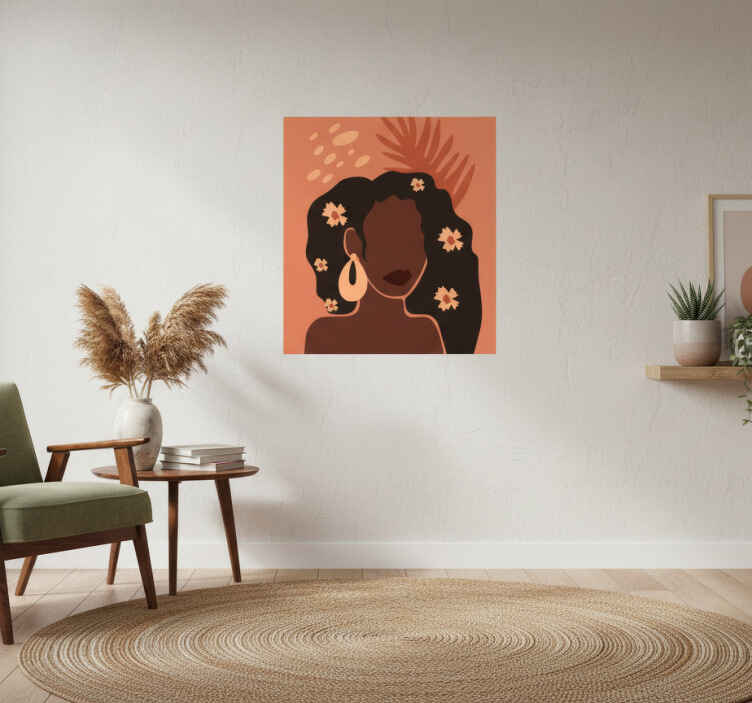 Flower poster aesthetic abstract woman art print - TenStickers