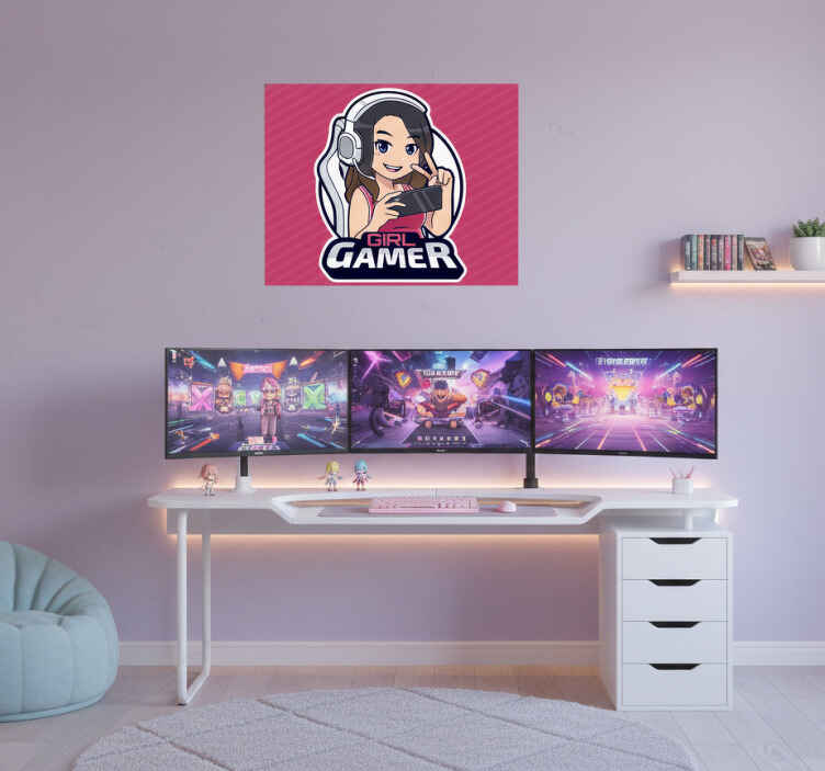 Poster videojuego chica gamer - TenVinilo