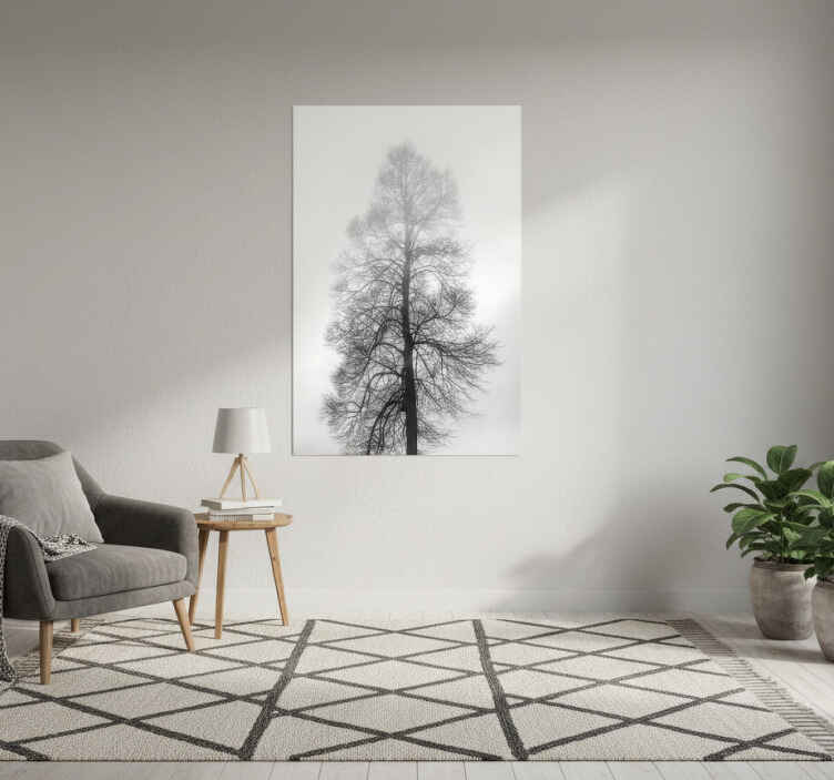 Flowers poster monochrome tree silhouette art - TenStickers