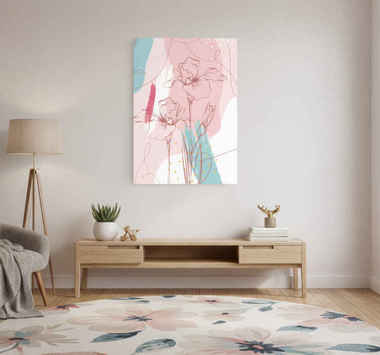 Flowers poster floral modern vinyl rug - TenStickers