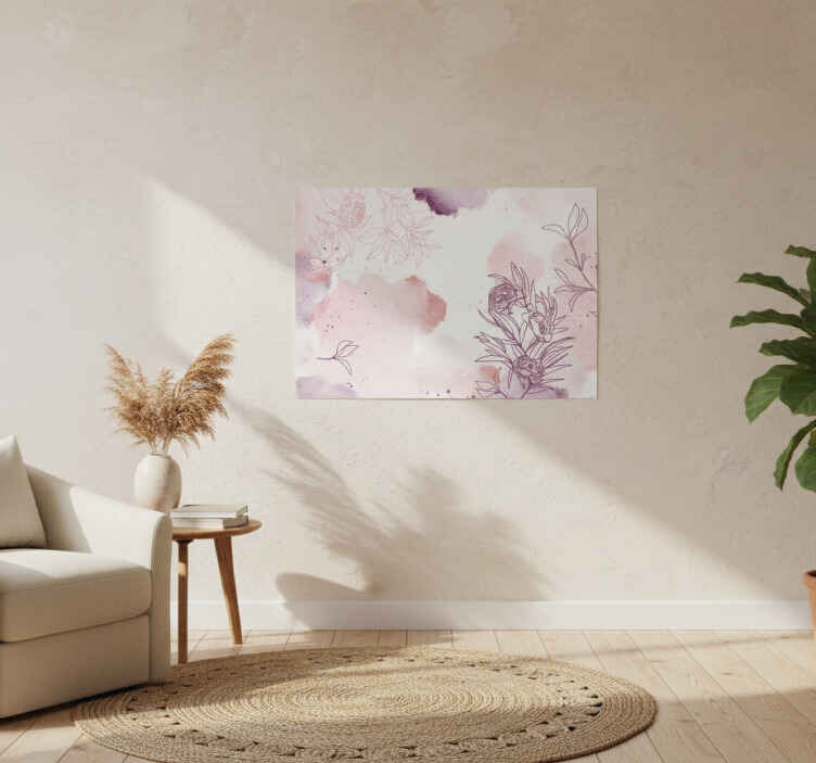 Flowers poster in soft pastel colors - TenStickers