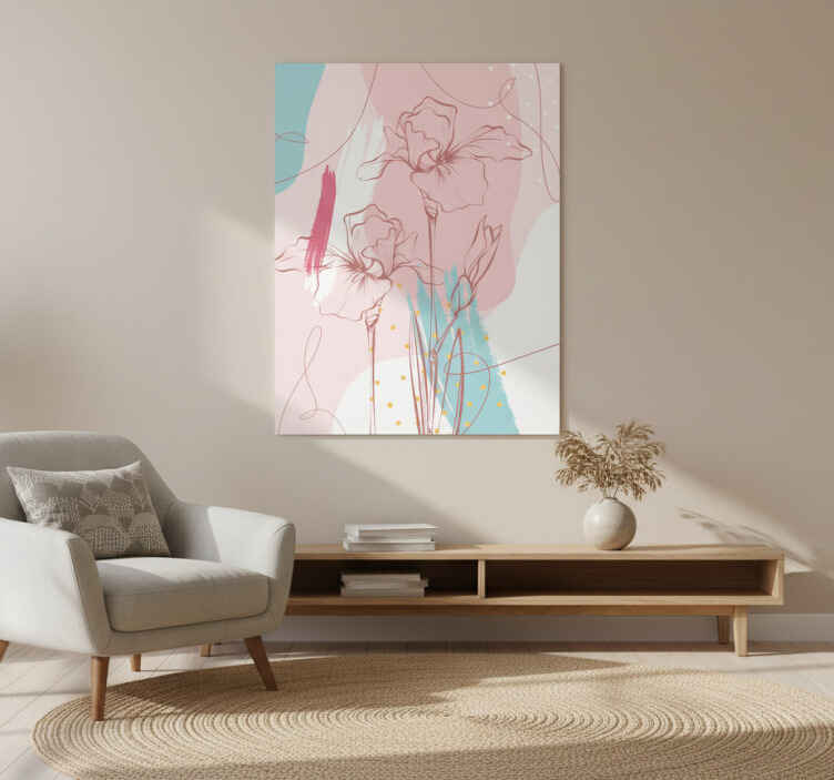Flowers poster with abstract floral designs - TenStickers