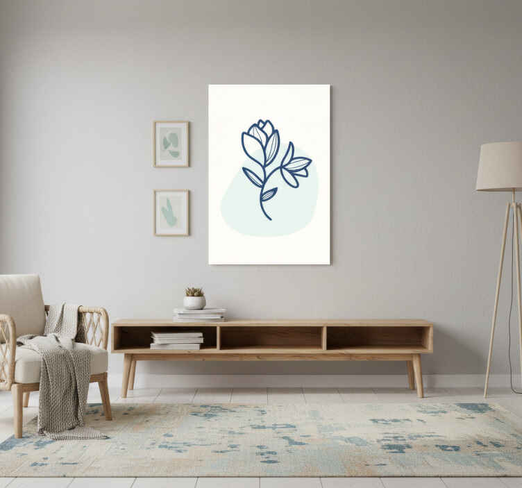 Flowers poster botanical outline art print - TenStickers