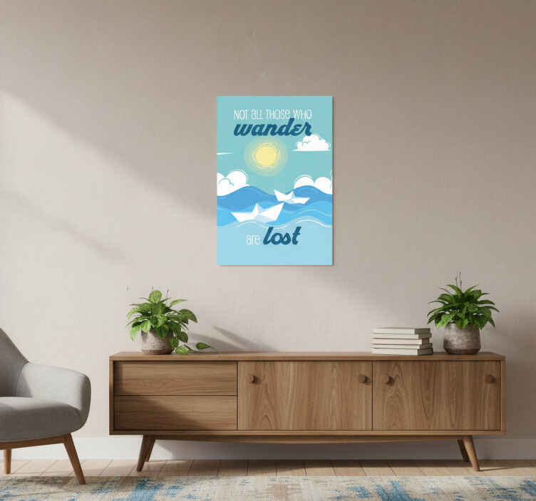 Poster met tekst wander verloren quote zonneschijn - TenStickers
