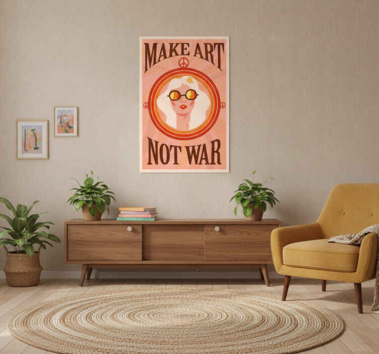 Poster fraze stvaraj umjetnost, ne rat - TenStickers