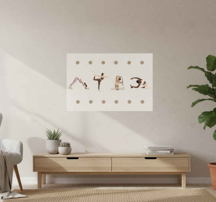 Poster met tekst yoga houdingen volgorde - TenStickers