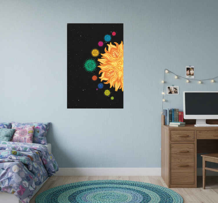Poster ados mandalas système solaire - TenStickers