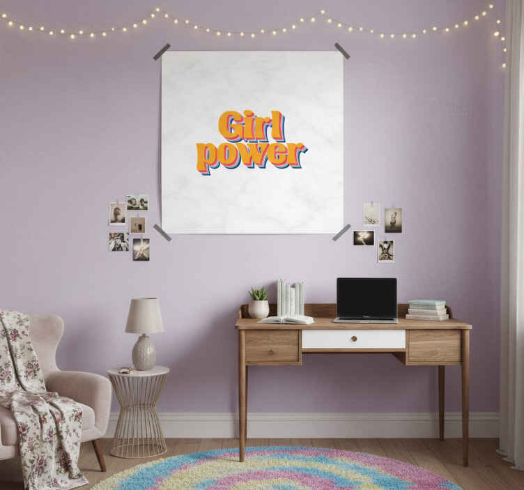 Plakat tenåringer med sitat om jentestyrke og blomster - Tenstickers