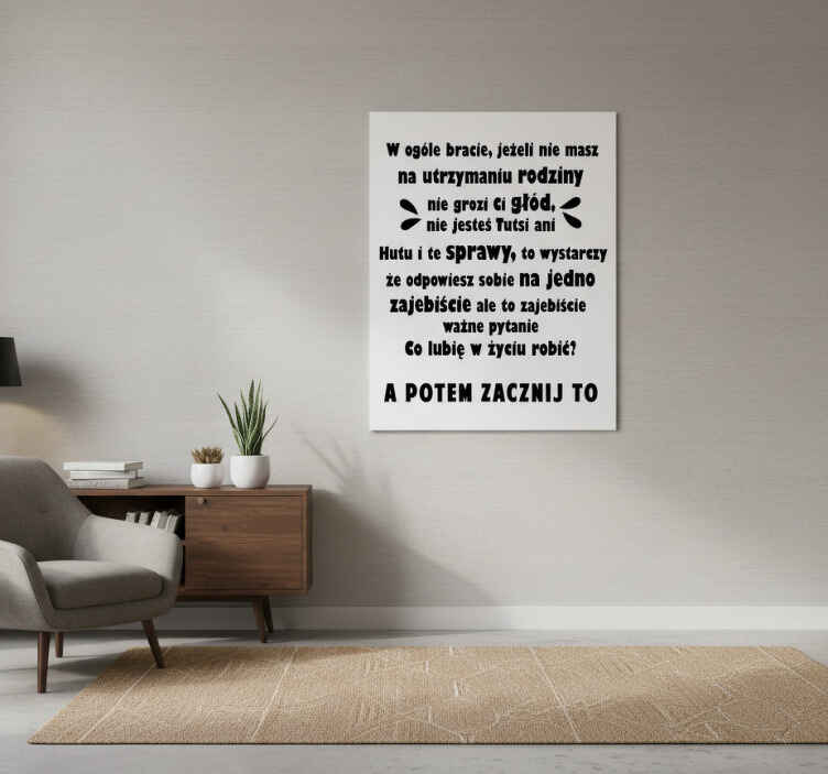 Plakat z frazą najważniejsze pytanie ze sceny filmowej - TenStickers