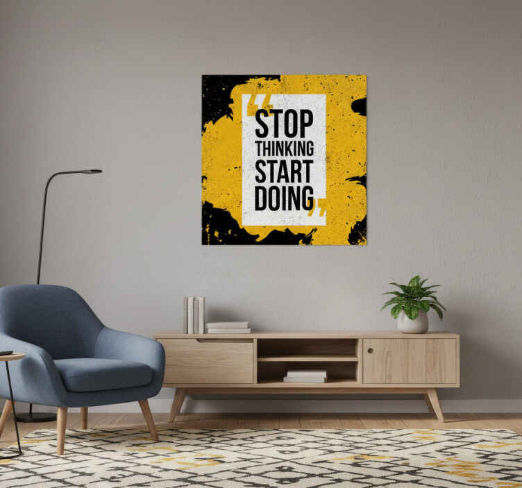 Poster met tekst start met doen - TenStickers