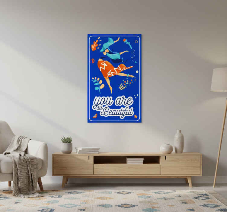 Poster met tekst je bent zo mooi vrouwelijke dansend - TenStickers