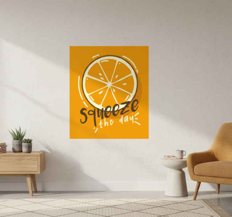 Poster met tekst squeeze de dag - TenStickers