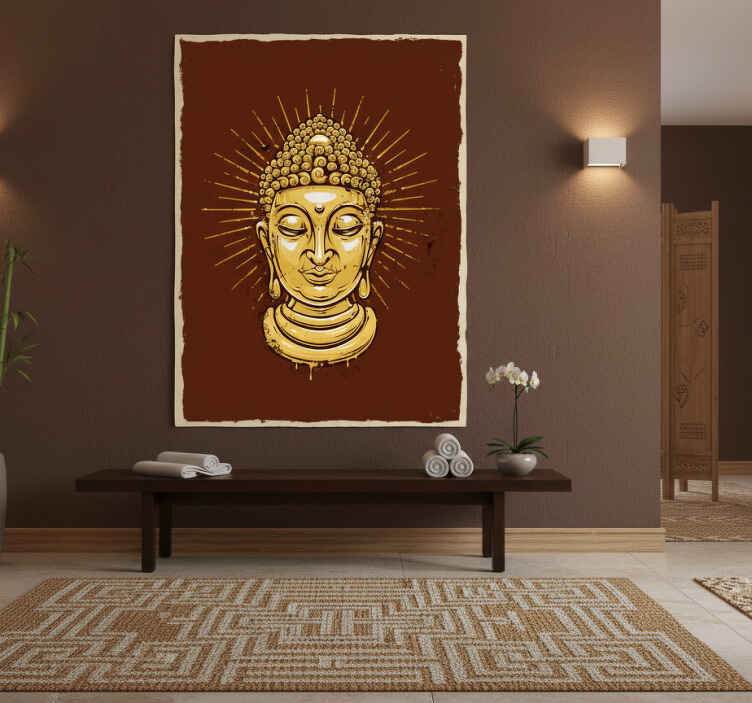 Zen poster golden buddha silhouette - TenStickers