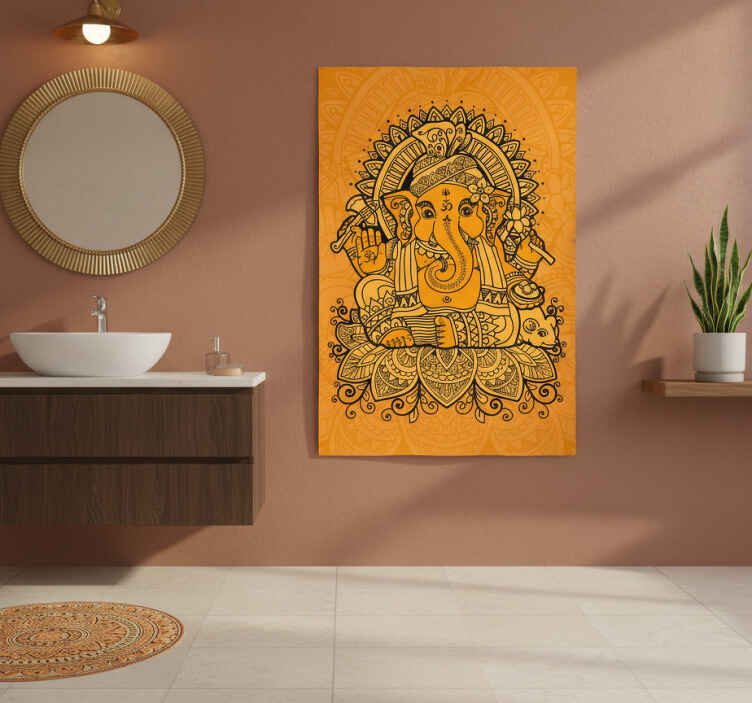 Zen poster mandala featuring ganesha centered - TenStickers