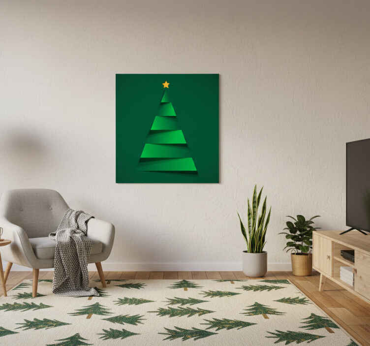 Christmas poster modern christmas tree design - TenStickers