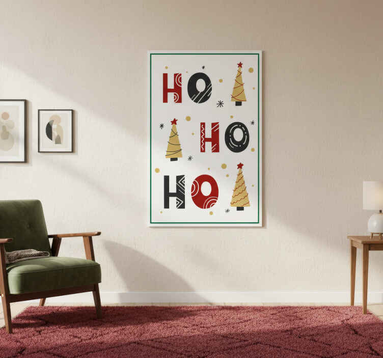 Christmas poster ho ho ho christmas text design - TenStickers