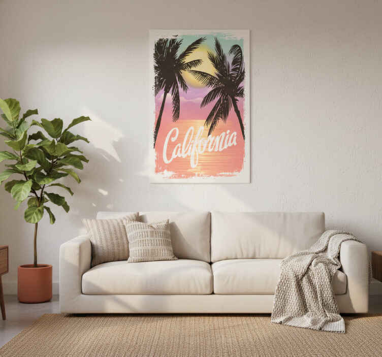 City poster californian sunset feelings - TenStickers