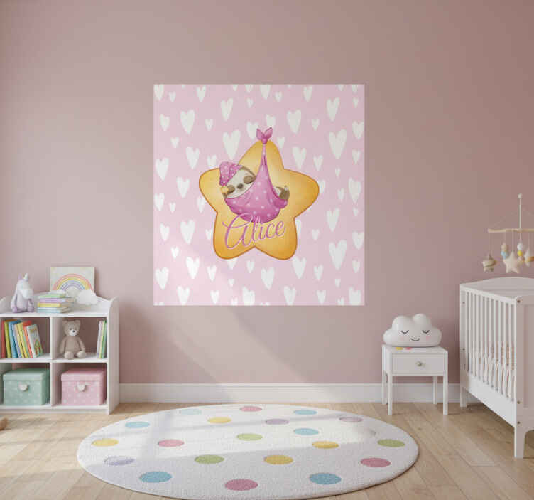 Personalisierte poster schlafender faultier stern - TenStickers