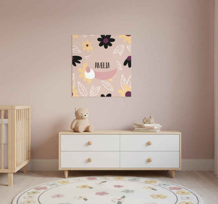 Poster da parete personalizzati creazione nome floreale - TenStickers