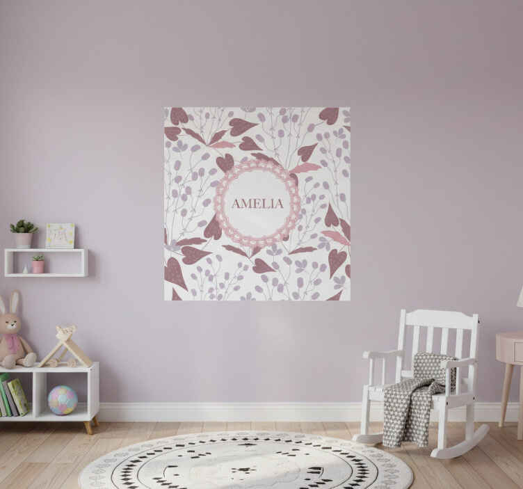 Personalisierte poster mit floralem namensdesign - TenStickers