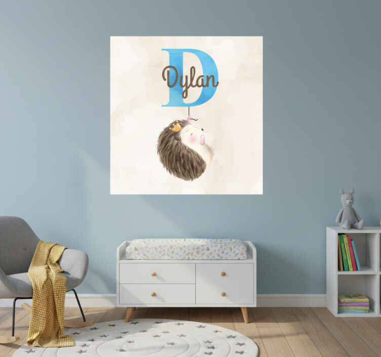 Personalisierte poster mit niedlicher igel-illustration - TenStickers